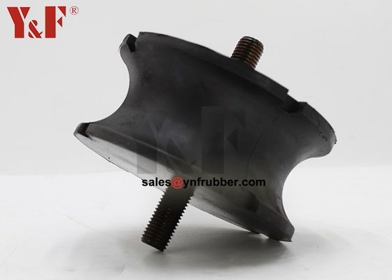 Black Round Rubber Bobbin Mounts Vibration Resistance Heavy Duty